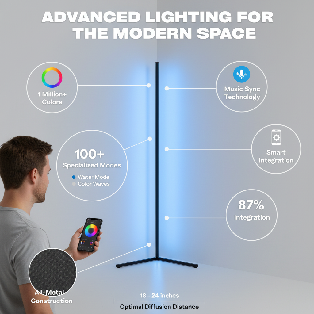 LITE TOWER - MODERN STYLED LED CORNER LAMP